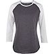 Soffe Juniors' Plus Size Junior Heathered Baseball T-shirt                                                                       - view number 1 image