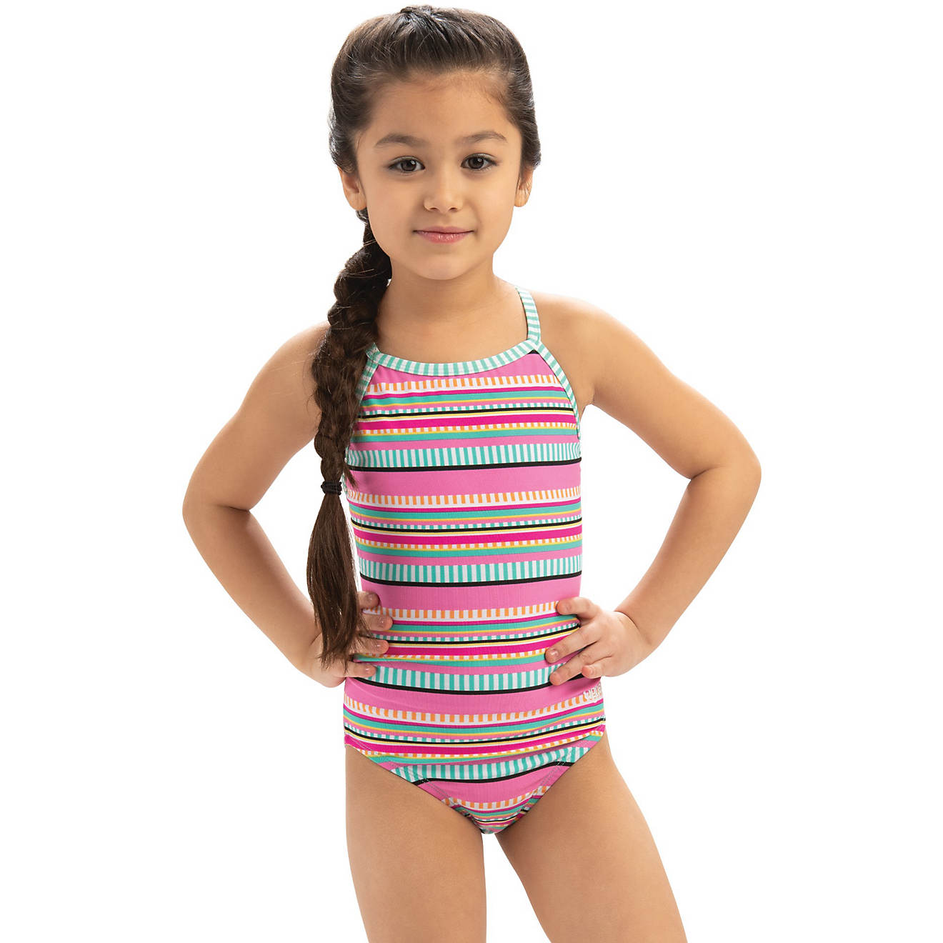 Dolfin Girls' Keyhole Back 1-Piece Swimsuit                                                                                      - view number 1