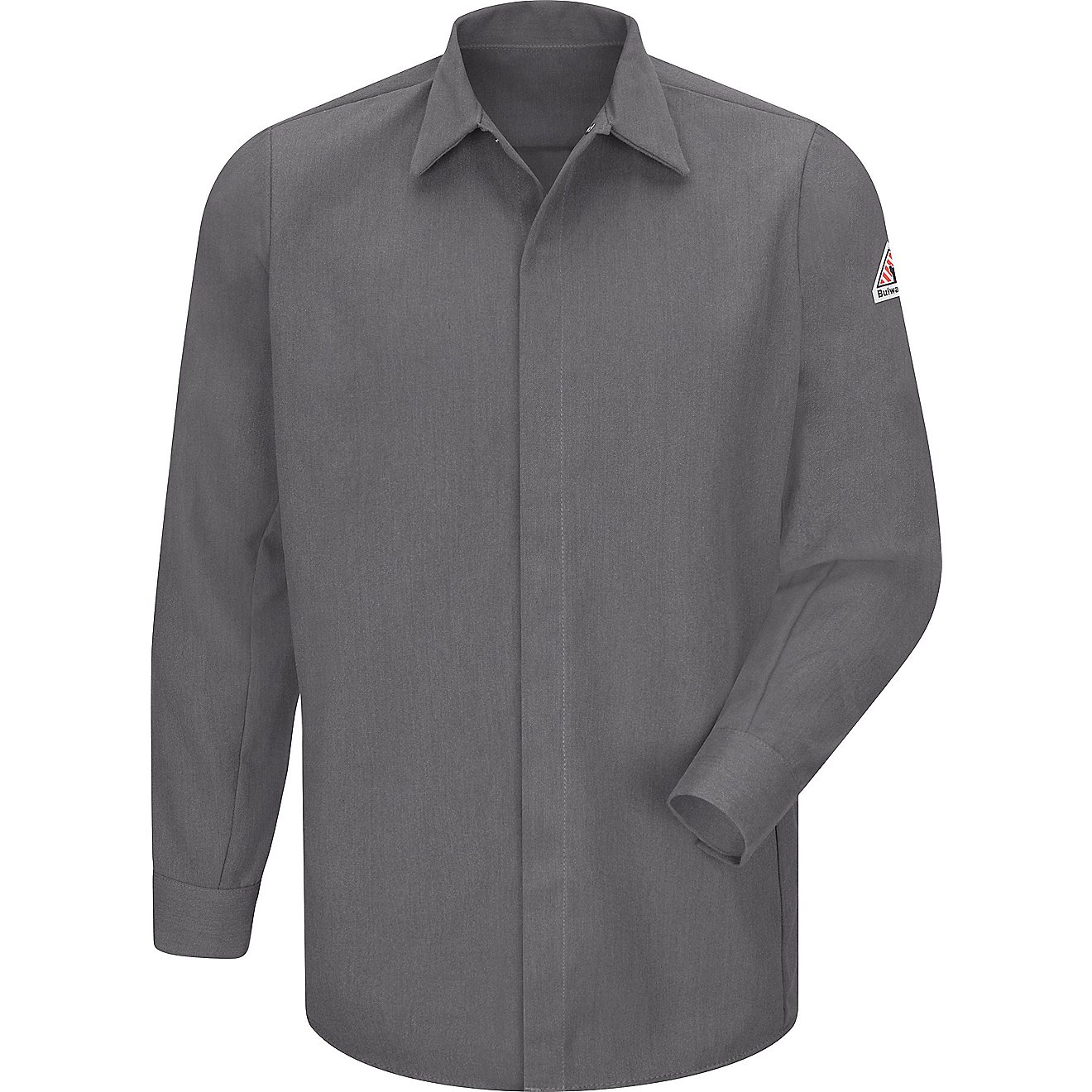 Bulwark Men's Concealed Gripper Pocketless Midweight FR Long Sleeve Work Shirt                                                   - view number 1