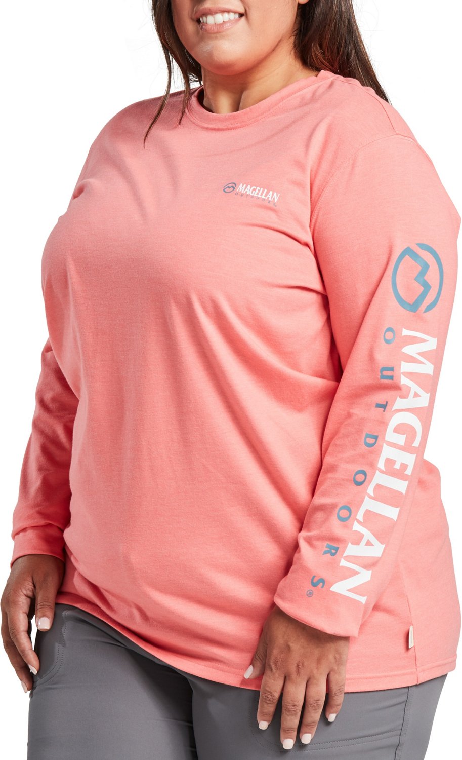 Magellan Outdoors Women's Grotto Falls Long Sleeve Plus Size T-shirt ...