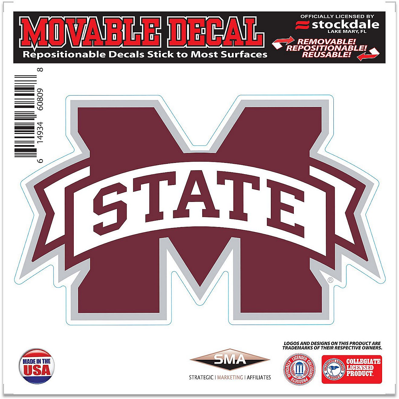 WinCraft Mississippi State University 6 in x 6 in All-Surface Decal                                                              - view number 1