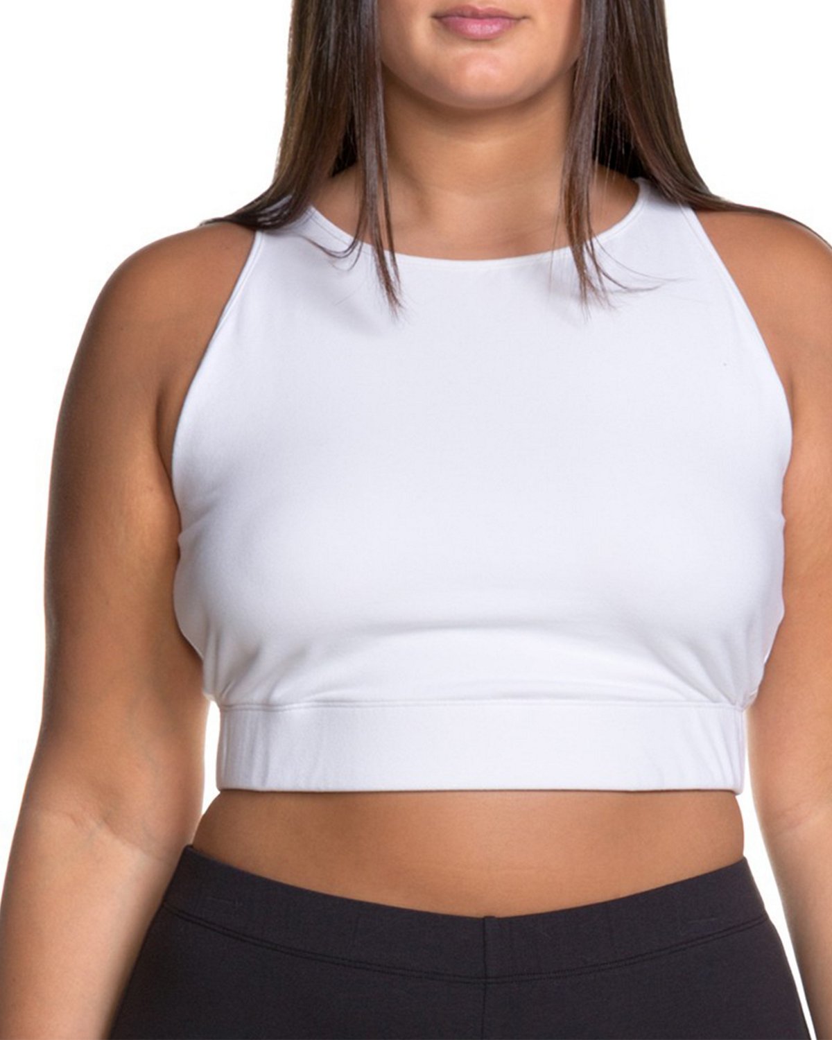 Soffe Women's Plus Size Curves Squad Crop Tank Top Academy