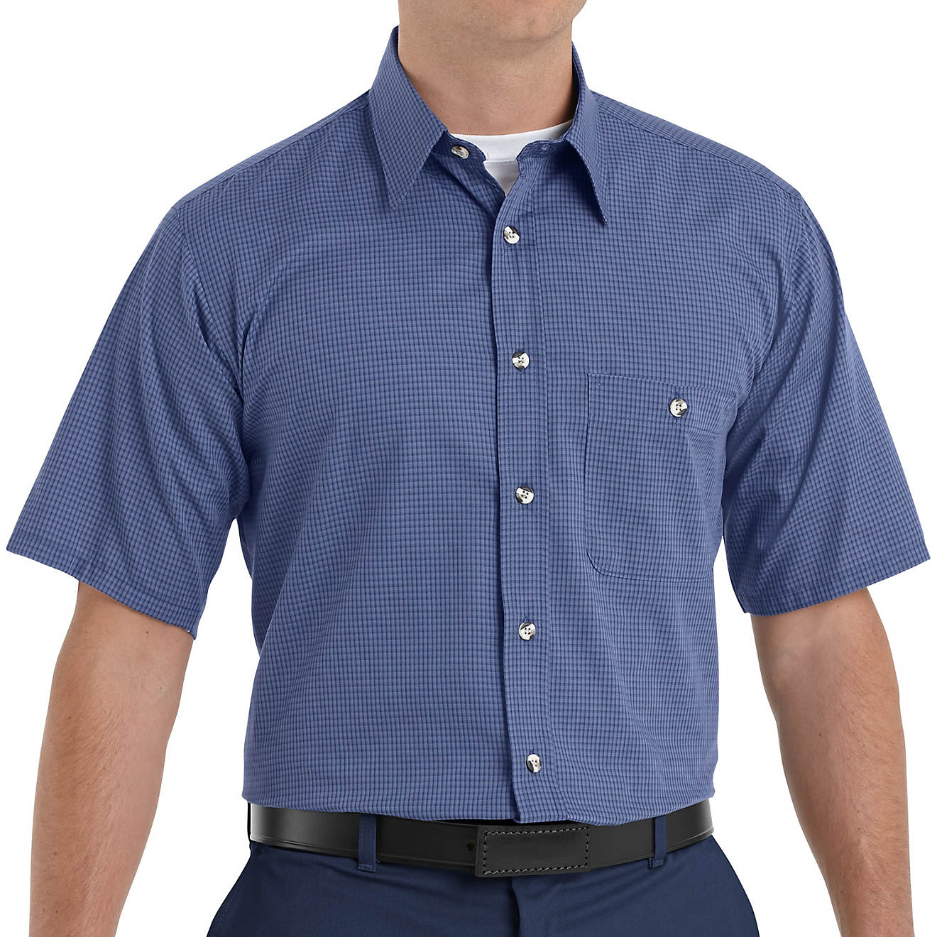 Red Kap Men's Mini-Plaid Uniform Short Sleeve Shirt                                                                              - view number 1