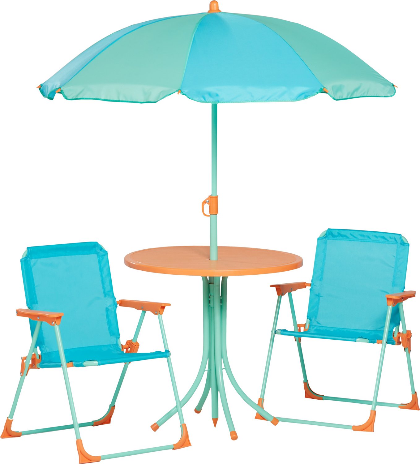 Barton 6 Piece Outdoor Patio Garden Dining Set with Table Umbrella and 4  Foldable Chairs, Beige/Brown - Walmart.com