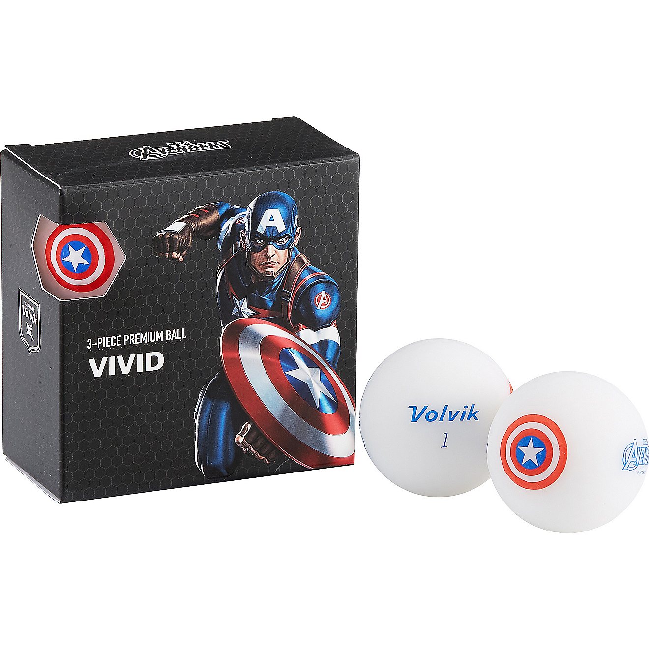 Volvik Vivid Matte Marvel Captain America Golf Ball Gift Set                                                                     - view number 1