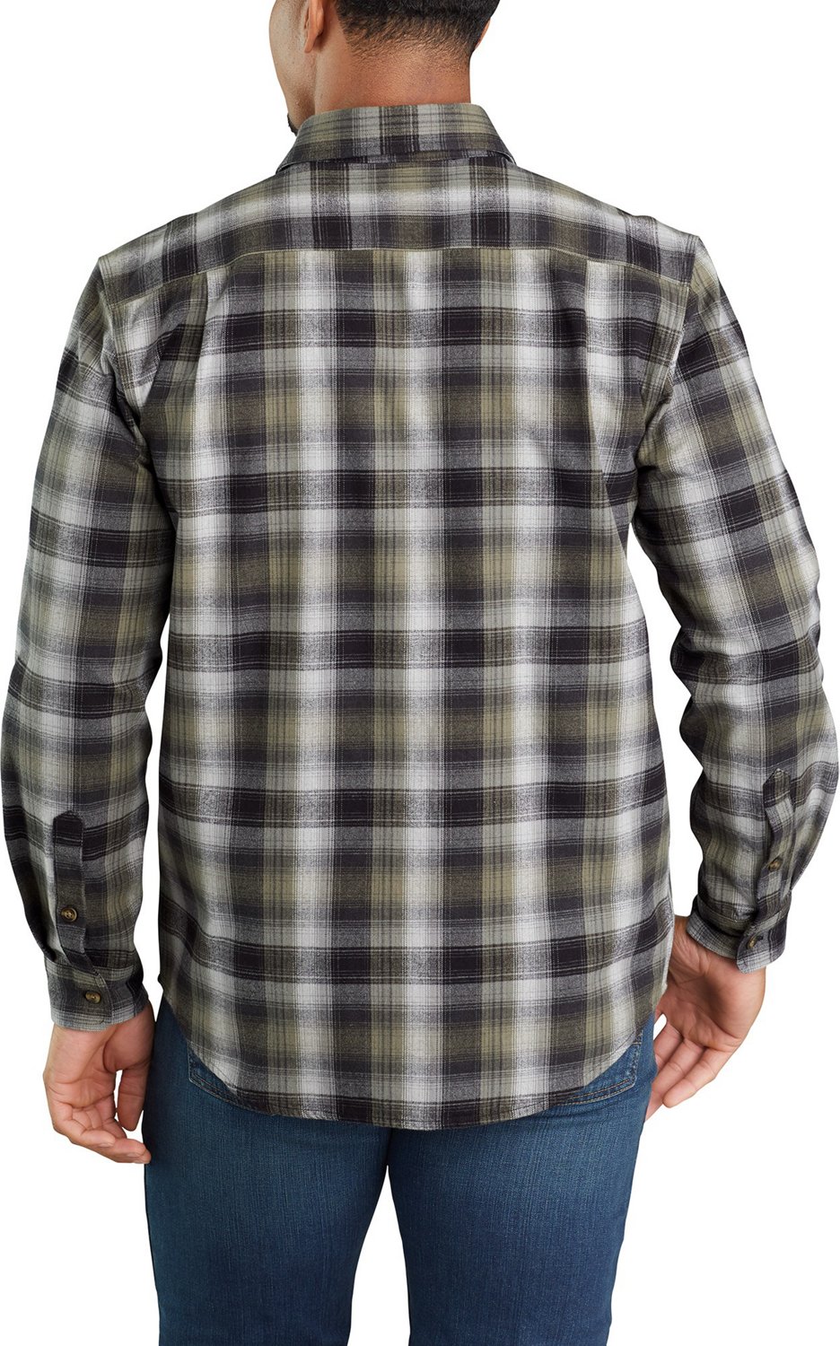 carhartt men's hubbard plaid long sleeve button down shirt