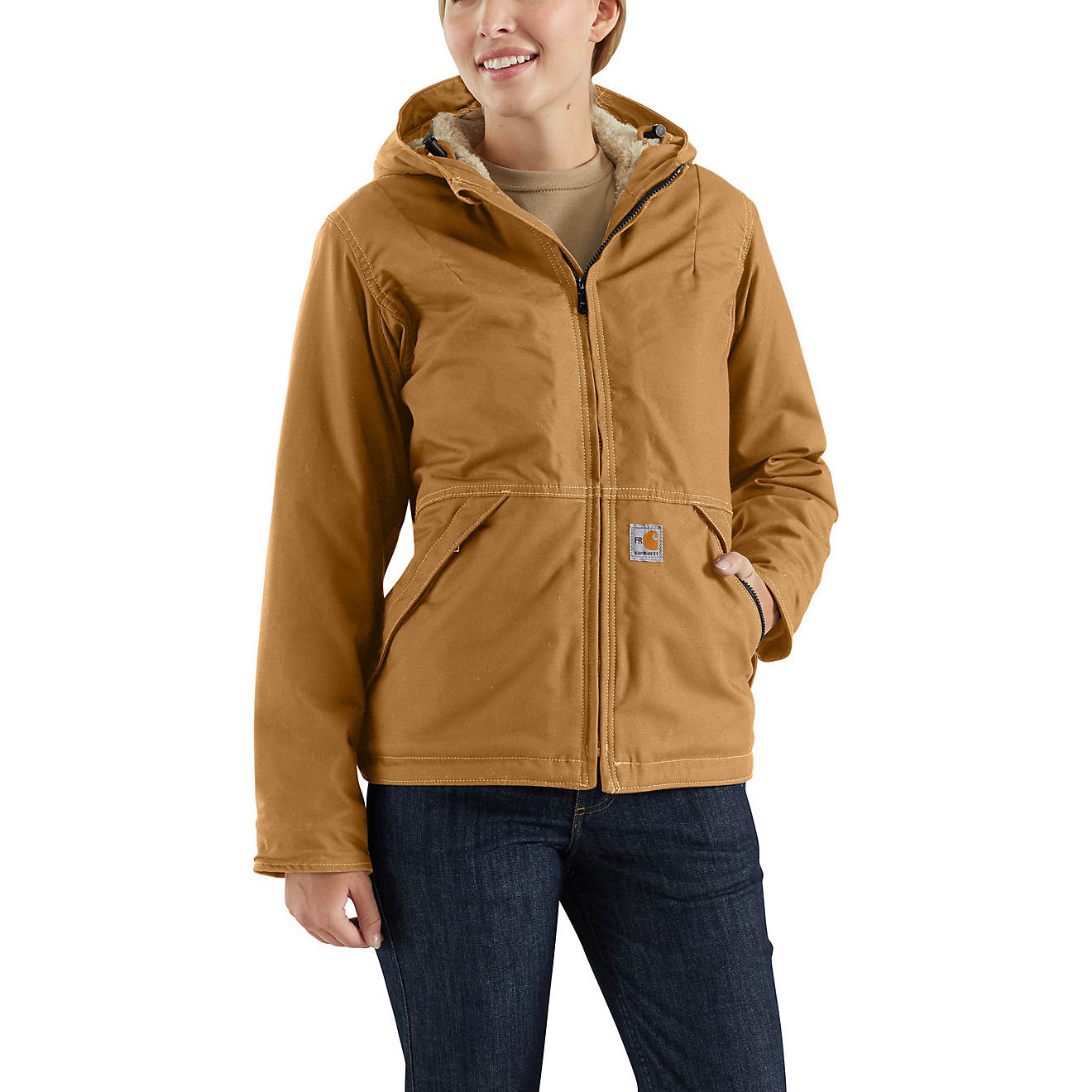 Carhartt Women's Full Swing Quick Duck Sherpa-Lined Flame-Resistant Jacket                                                       - view number 1