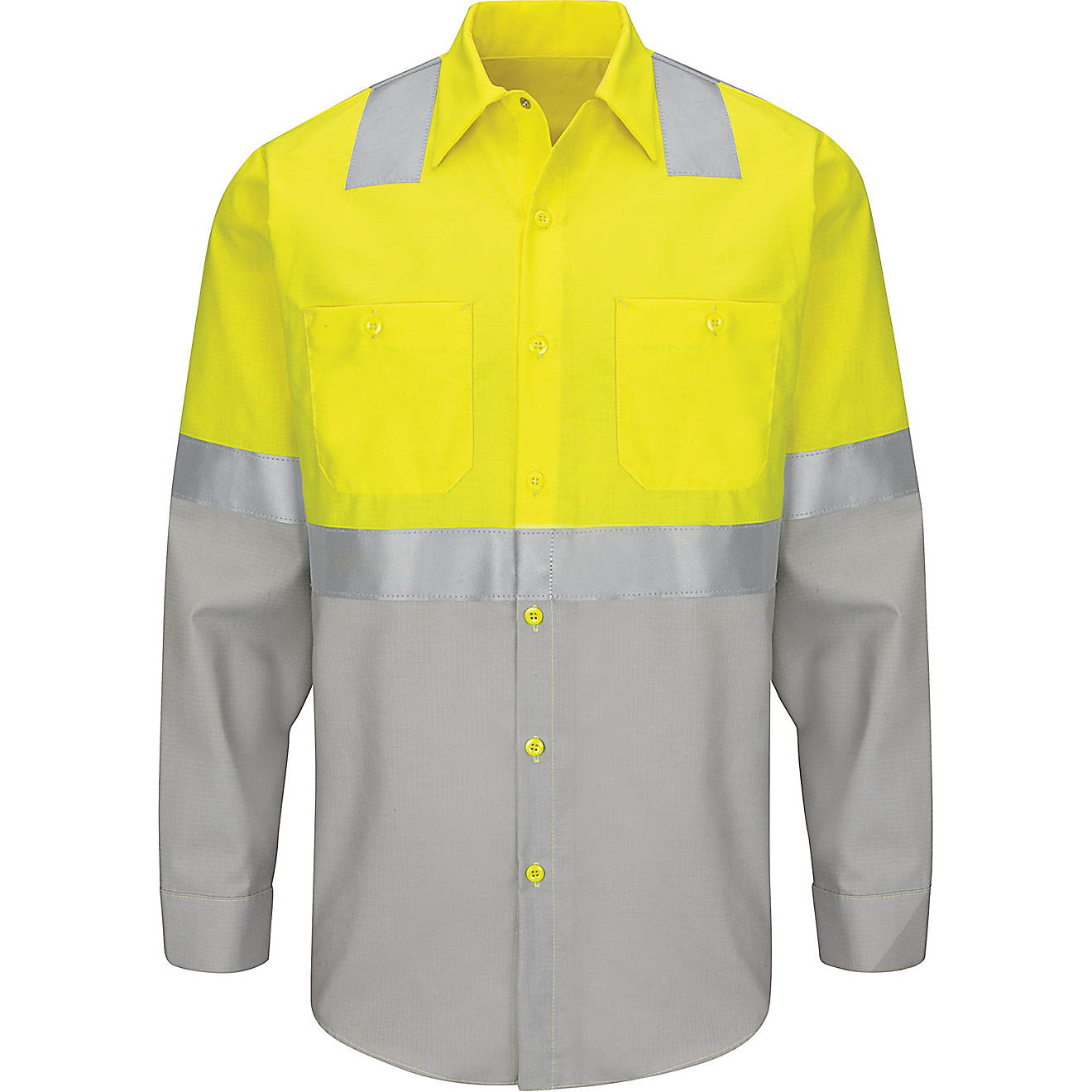 Red Kap Men's Hi-Visibility Colorblock Ripstop Type R Class 2 Long Sleeve Work Shirt                                             - view number 1