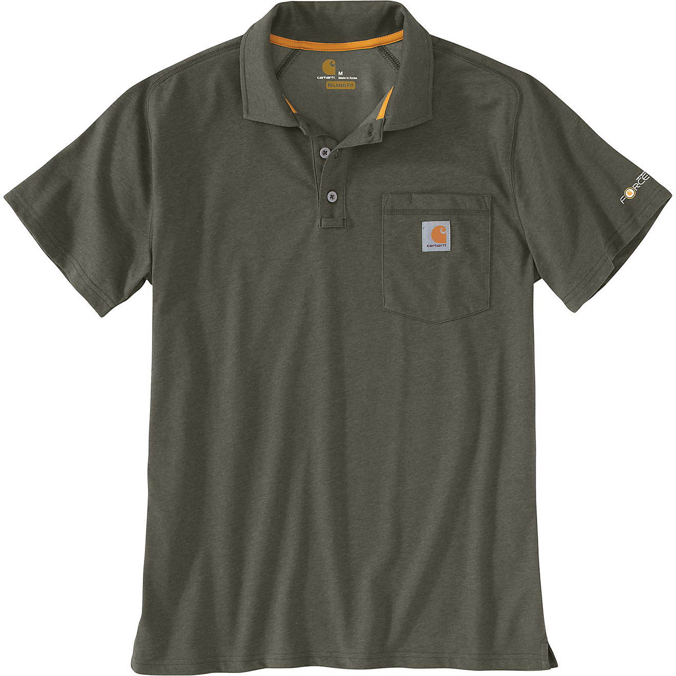 Carhartt Men's Force Cotton Delmont Pocket Polo Shirt | Academy