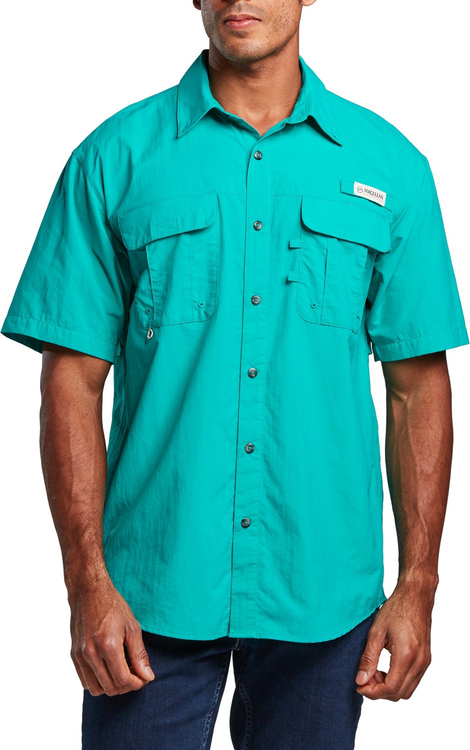 Magellan Outdoors Men's Laguna Madre Solid Short Sleeve Fishing Shirt ...