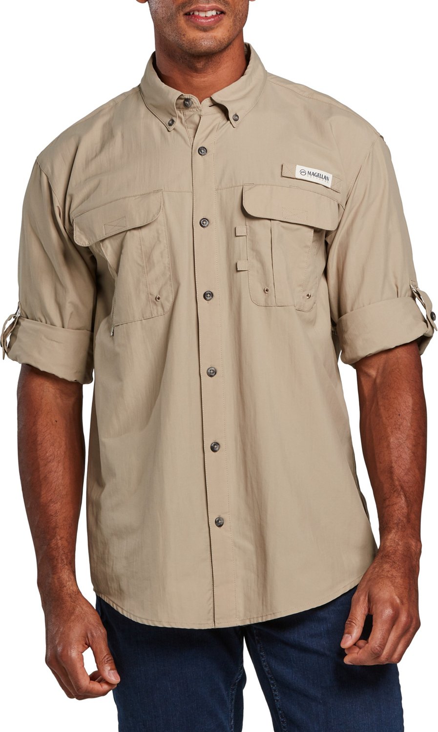 Magellan Outdoors Men's Laguna Madre Solid Long Sleeve Fishing Shirt