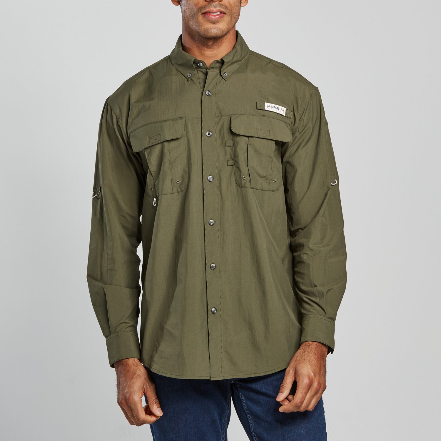 Magellan Outdoors Men's Laguna Madre Solid Long Sleeve