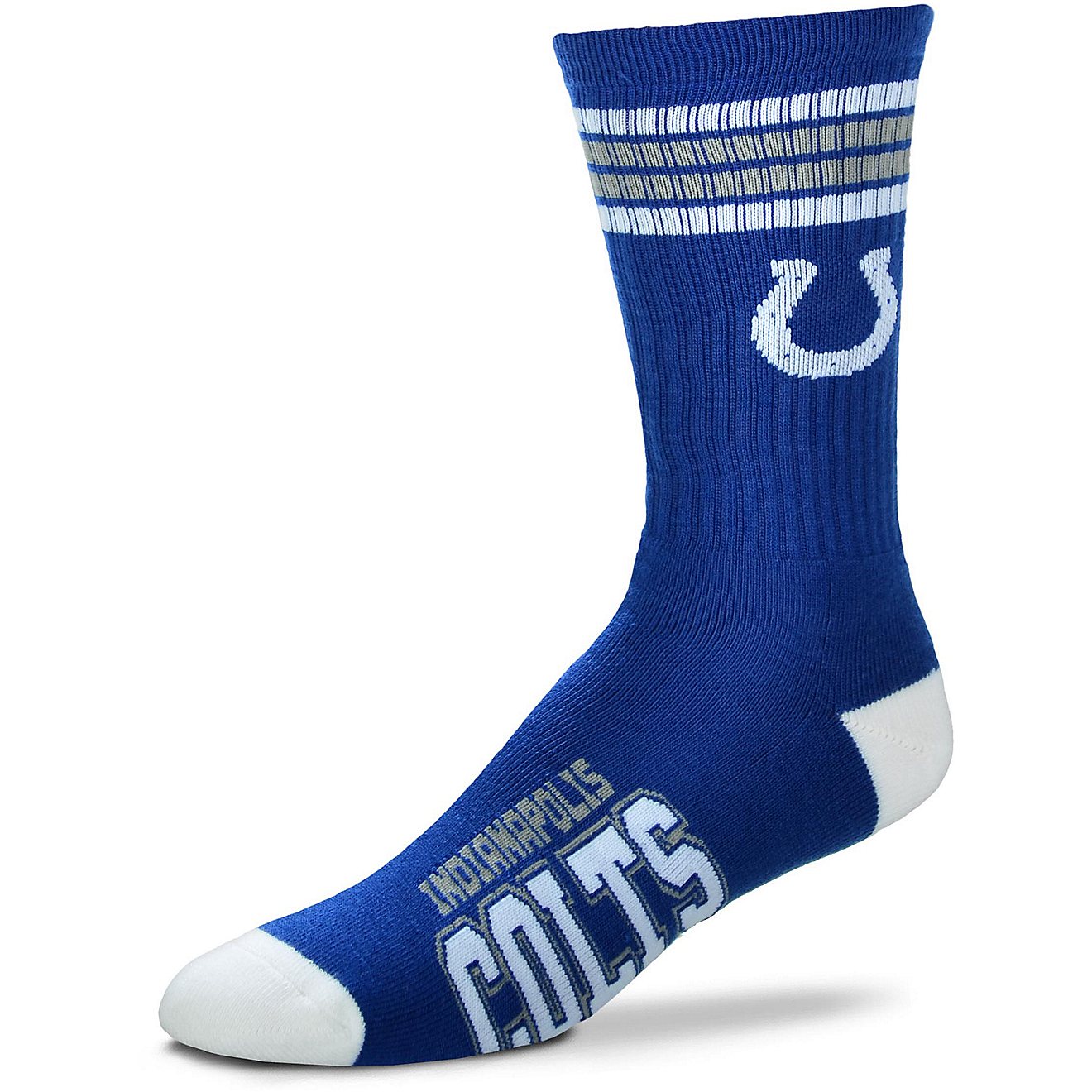 For Bare Feet Indianapolis Colts 4-Stripe Deuce Crew Socks                                                                       - view number 1