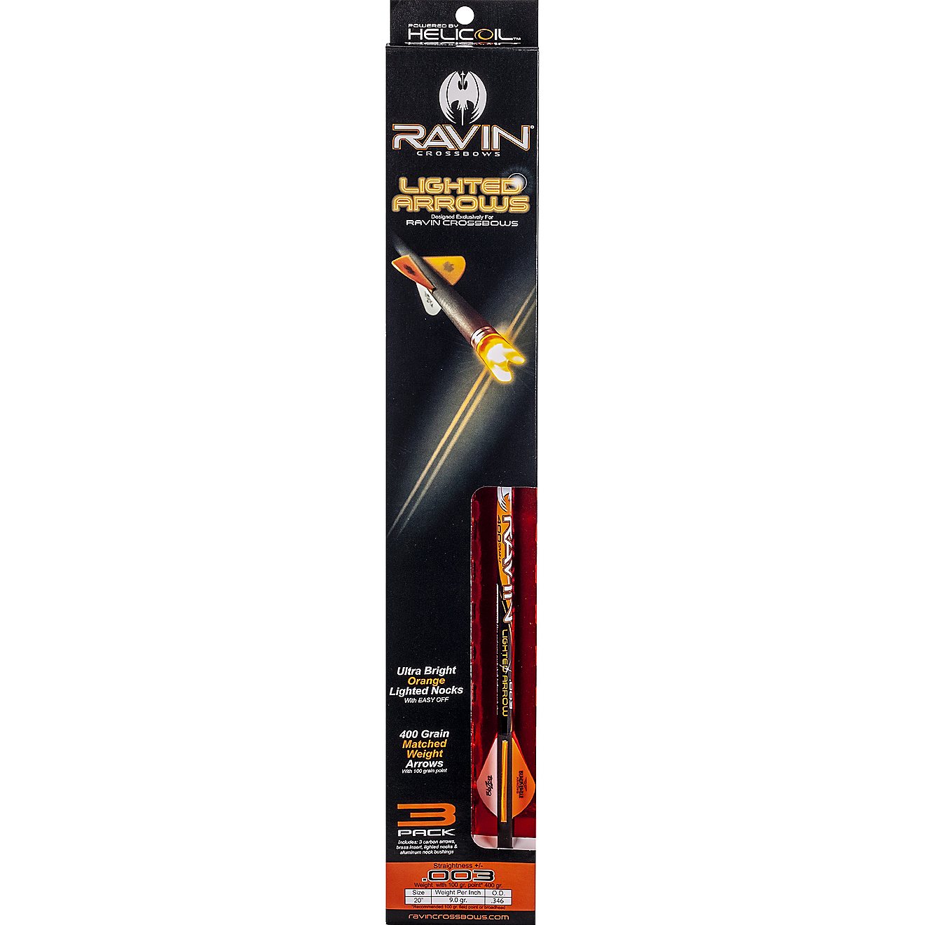 Ravin Match-Grade 400-Grain Lighted Arrows 3-Pack                                                                                - view number 2
