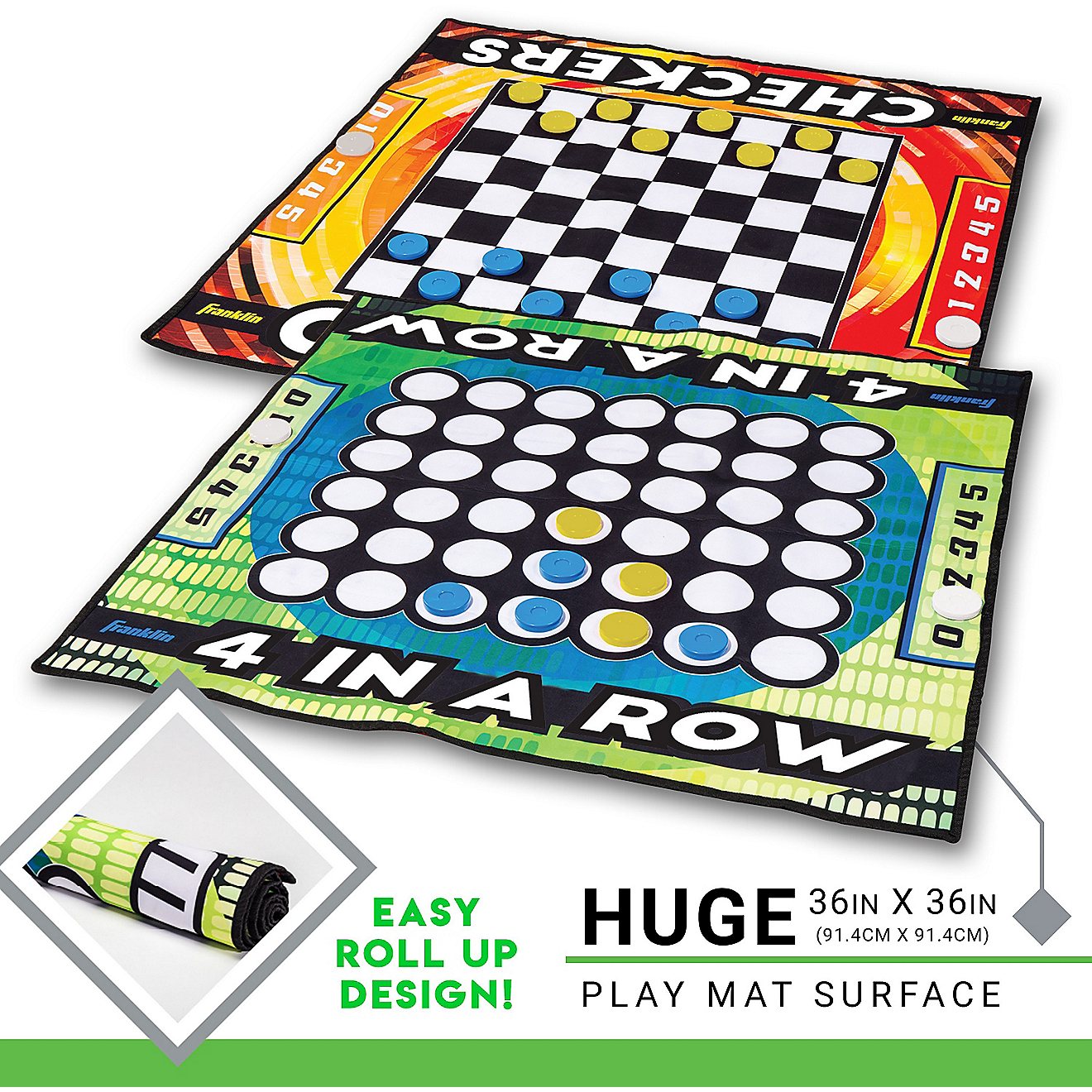 Franklin 2-in-1 Checkers and 4-in-a-Row Mat Table Game                                                                           - view number 2