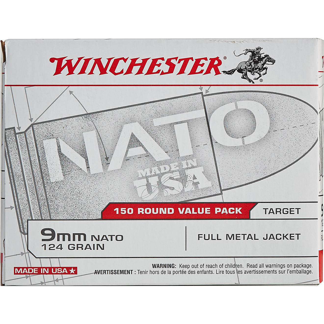 Winchester USA 9mm NATO 124-Grain Handgun Ammunition                                                                             - view number 1