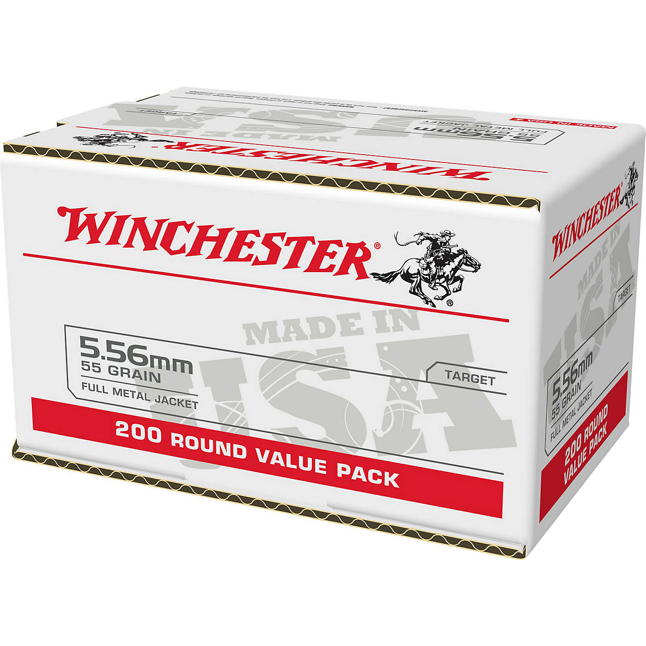 Winchester USA 5.56mm 55-Grain FMJ Ammunition - 200 Rounds                                                                       - view number 1