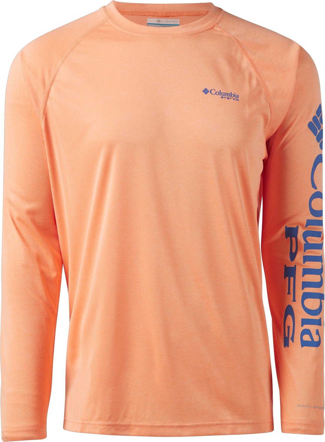 orange columbia fishing shirt