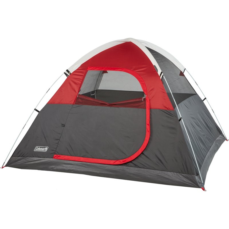 Coleman Willow Pass 4-Person Dome Tent Gray/Red - Dome Small Tents at Academy Sports