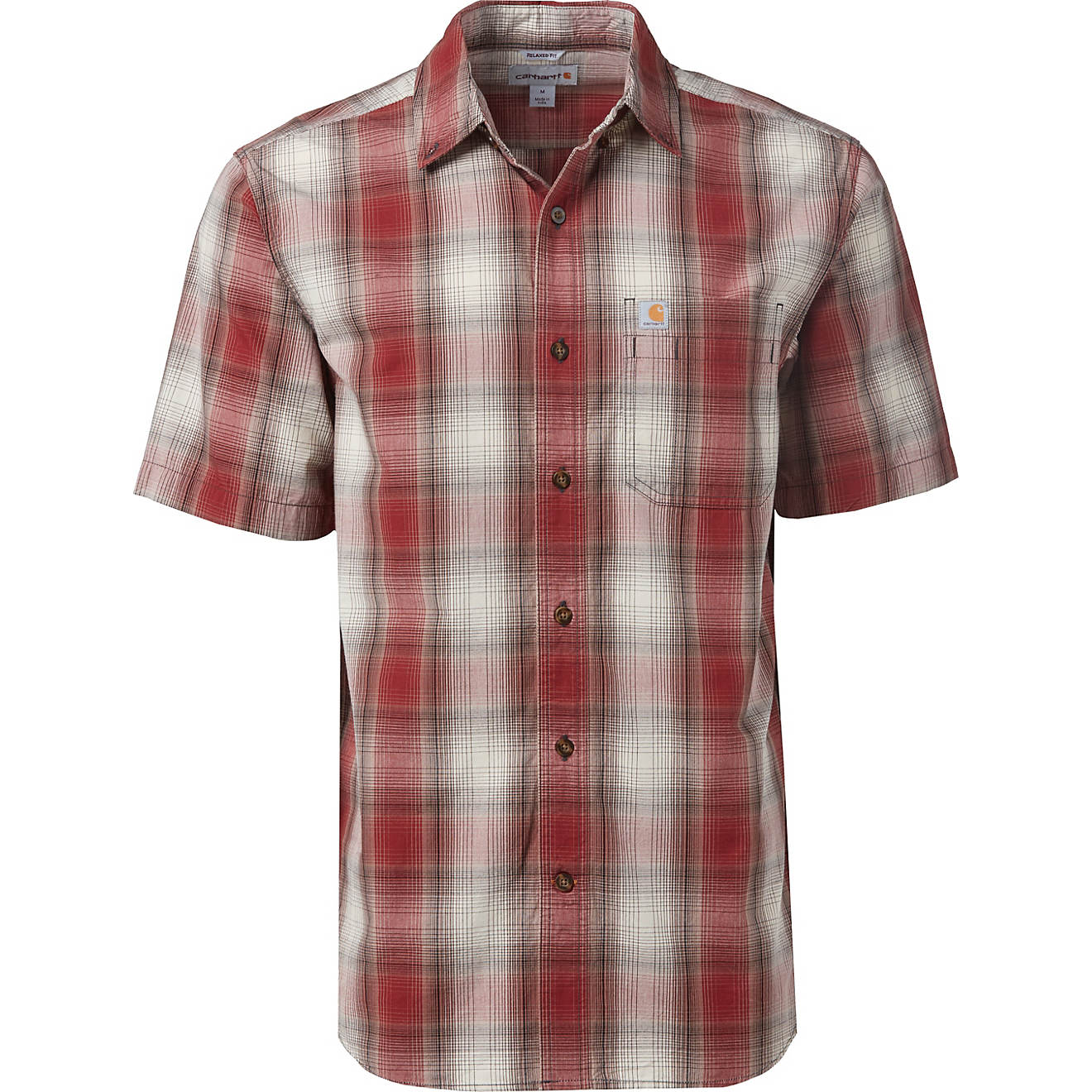 Carhartt Men's Relaxed Fit Plaid Button Down Shirt                                                                               - view number 1