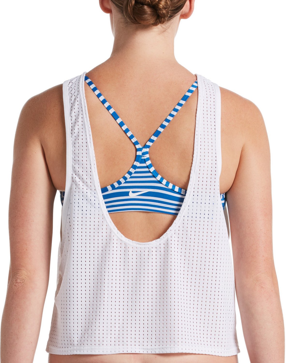 Nike Women's Sport Mesh Convertible Layered Tankini Swim Top Academy