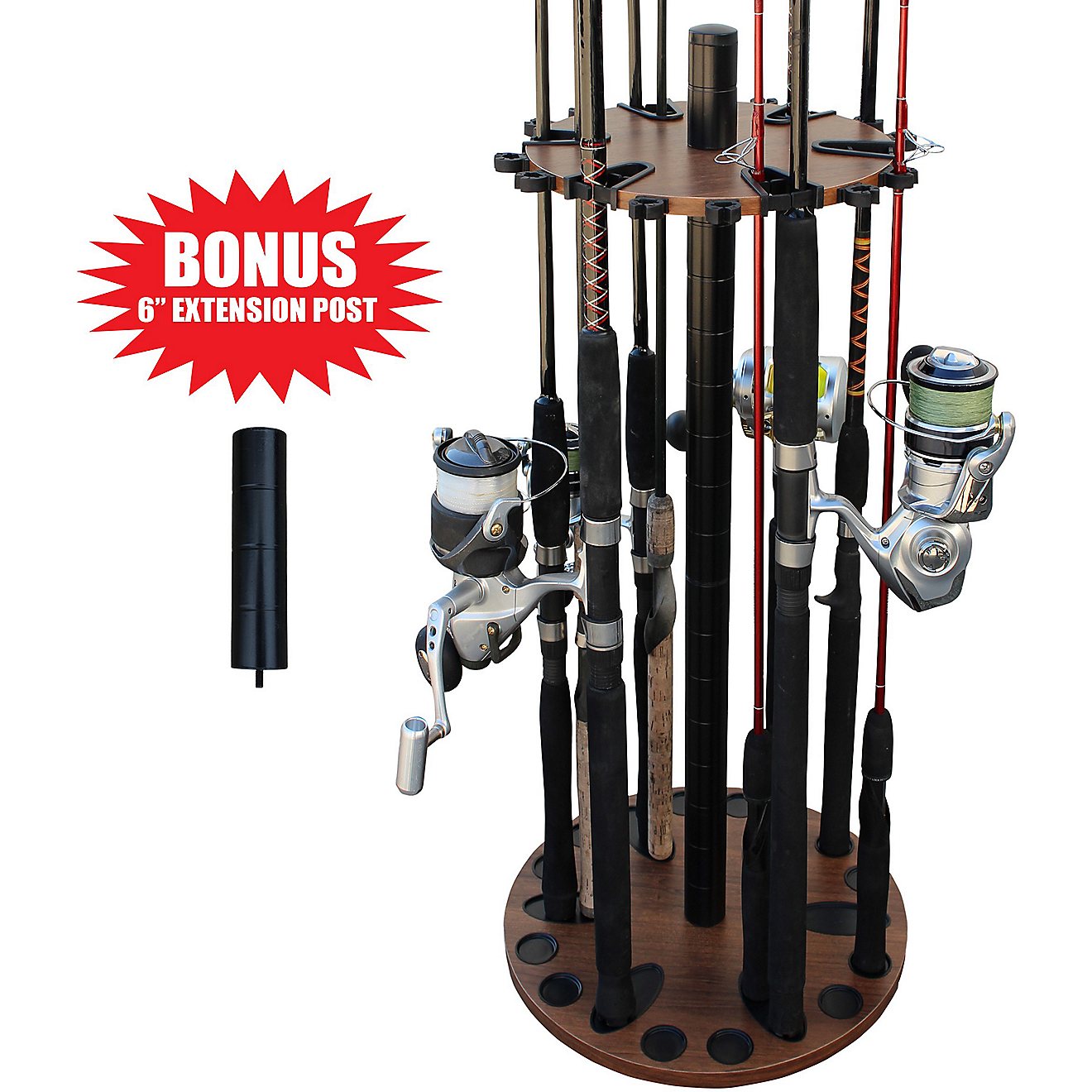 Rush Creek 24 Fishing Rod Round Rack with Extension Post                                                                         - view number 1
