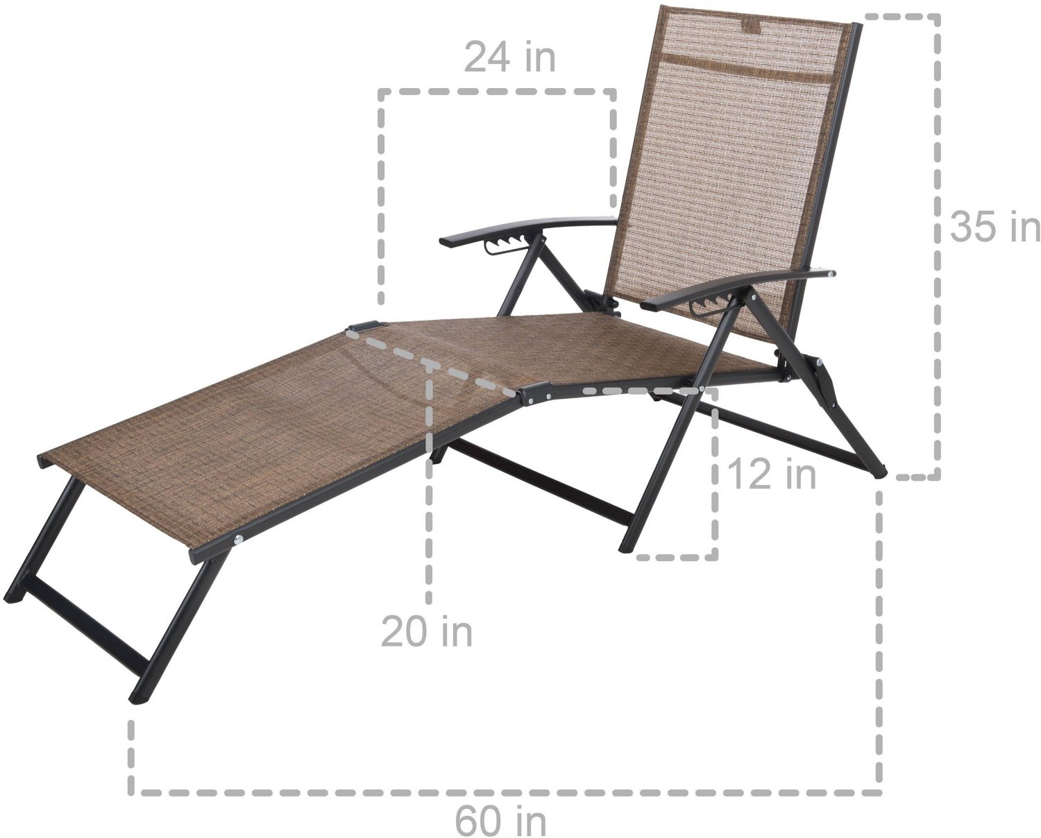 Mosaic Folding Sling Chaise Lounge | Academy