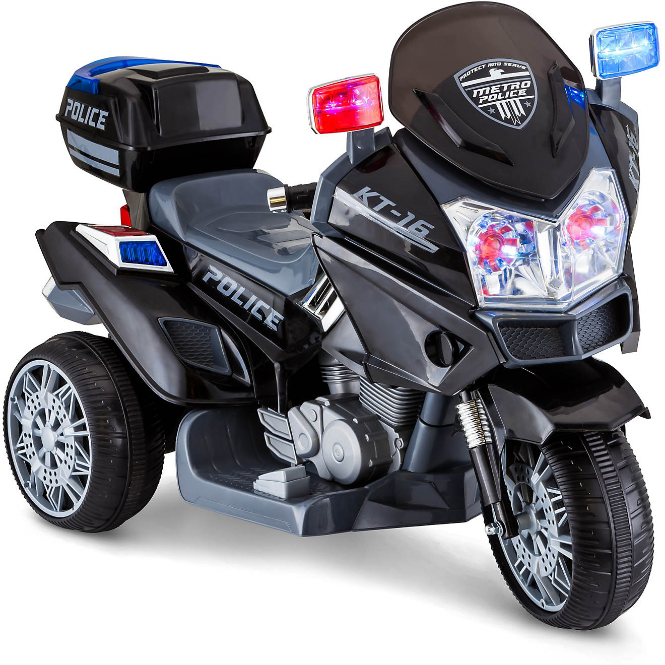 KidTrax Kids' Police Rescue Trike Motorcycle Ride-On Toy                                                                         - view number 1