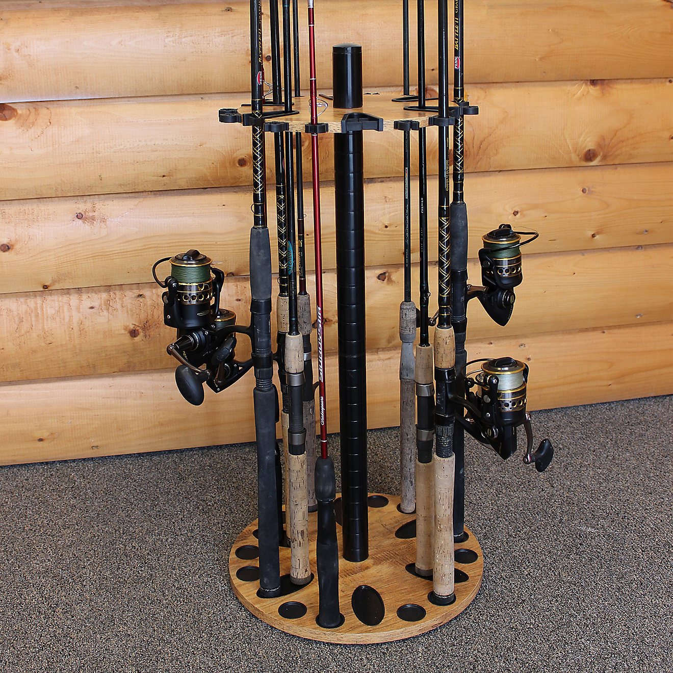 Rush Creek American Cherry 24-Rod Round Rack with Extension Post                                                                 - view number 5