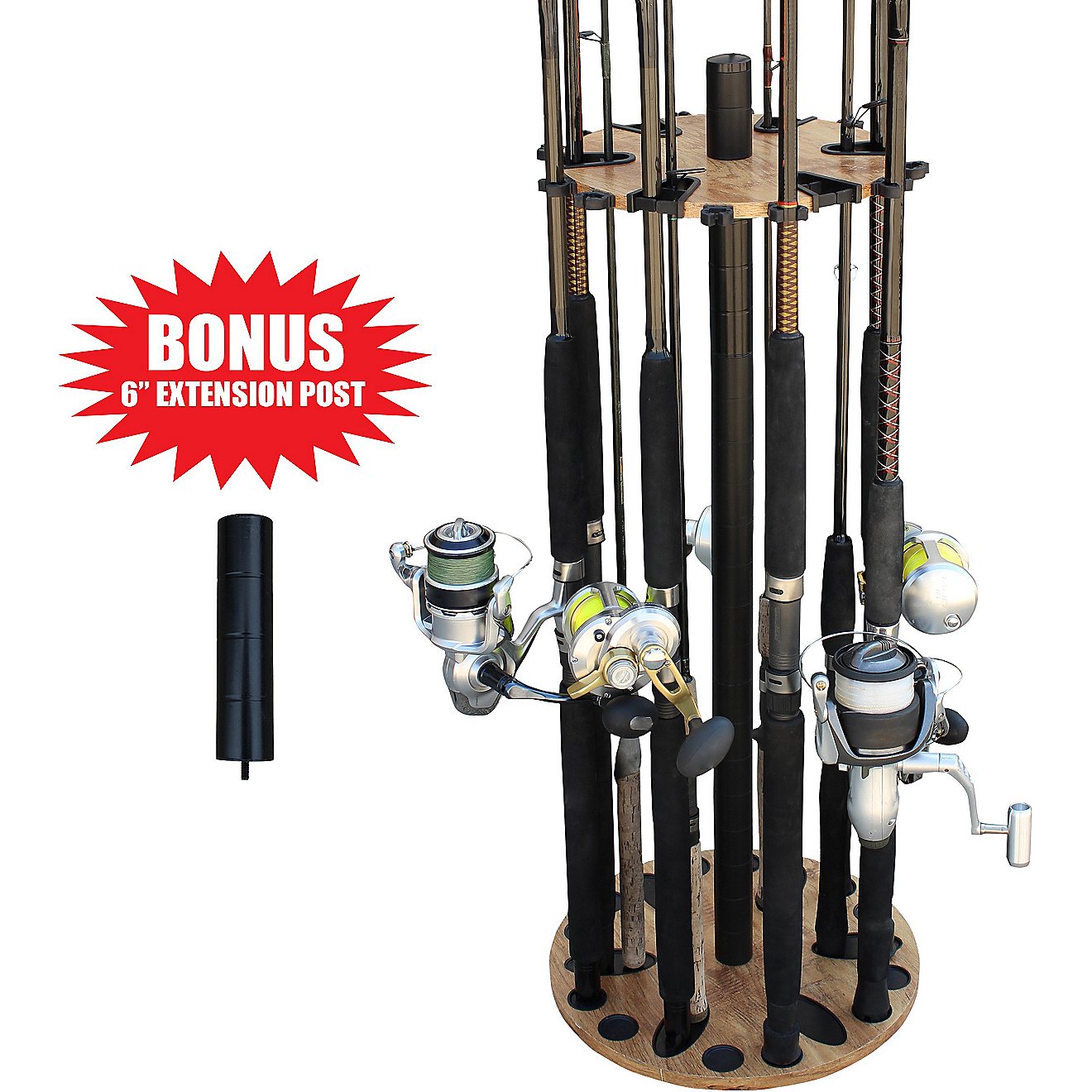 Rush Creek American Cherry 24-Rod Round Rack with Extension Post                                                                 - view number 1