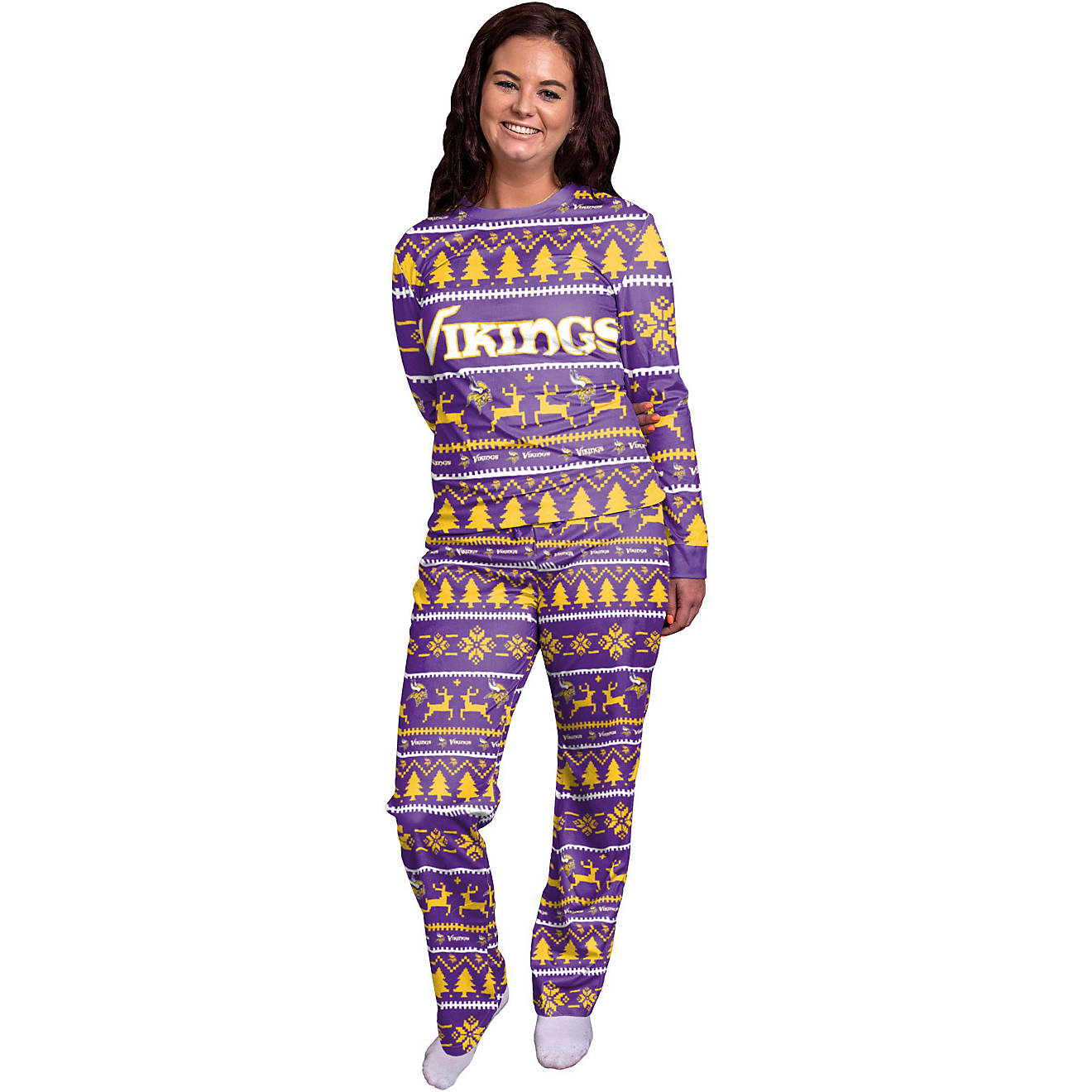 Forever Collectibles Women's Minnesota Vikings Holiday Pajama Set                                                                - view number 1