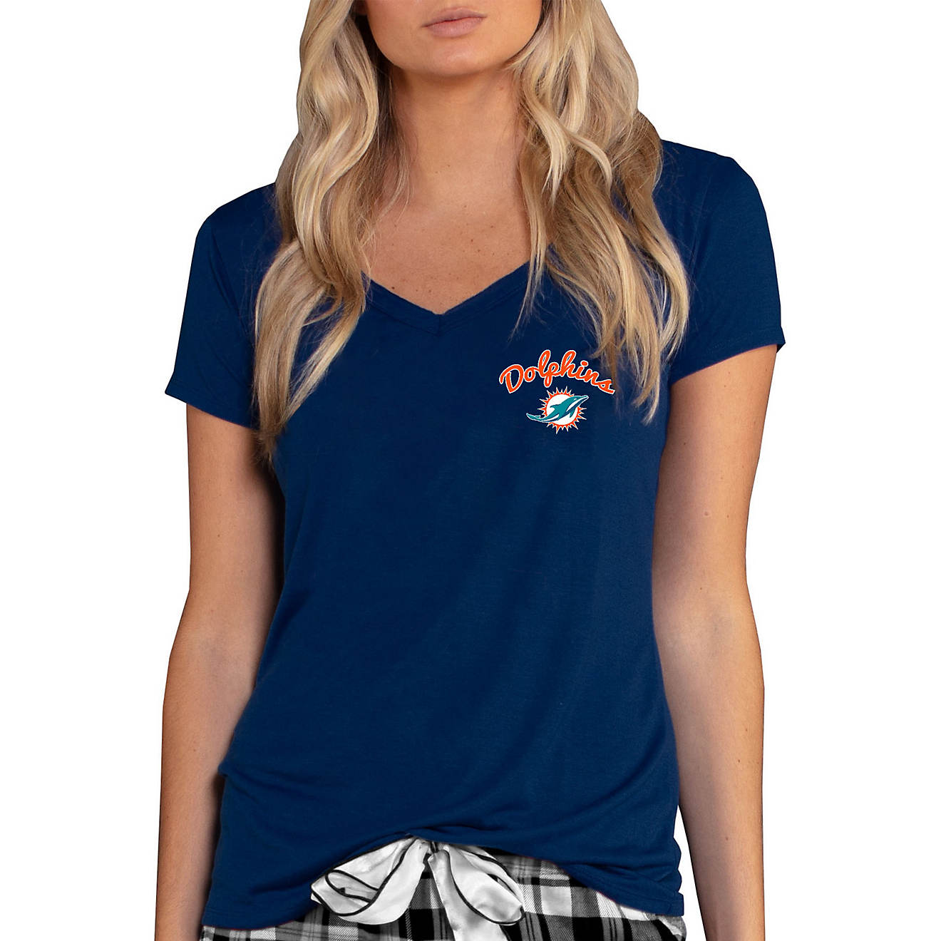 College Concept Women's Miami Dolphins Side Marathon Top                                                                         - view number 1