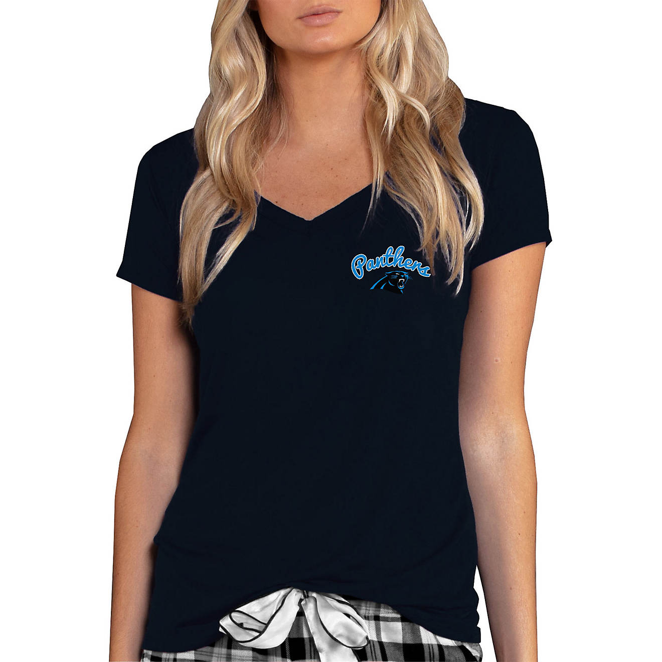 College Concept Women's Carolina Panthers Side Marathon Top                                                                      - view number 1