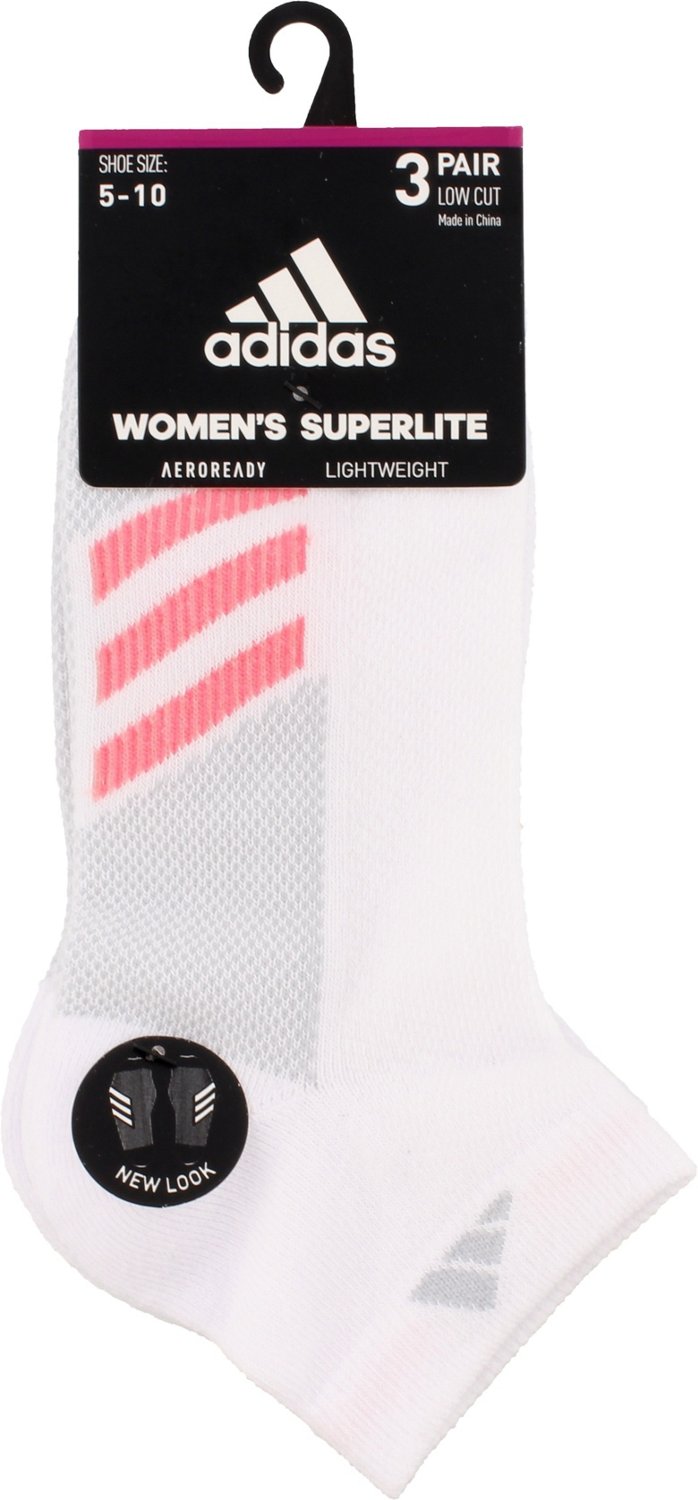 Adidas Women S Superlite Stripe Ii Low Cut Socks 3 Pack Academy