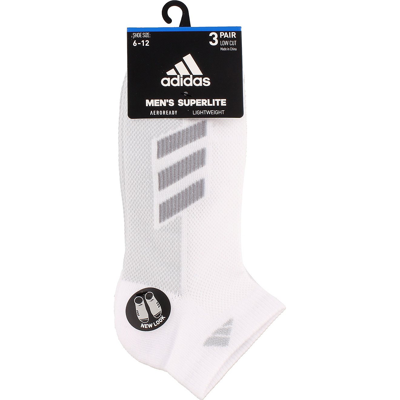 adidas Men's Superlite Stripe II Low Cut Socks 3 Pack                                                                            - view number 2