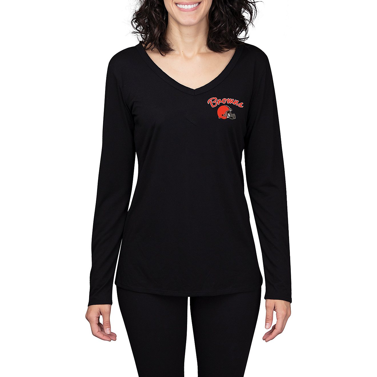 College Concept Women's Cleveland Browns Side Marathon Long Sleeve Top                                                           - view number 1