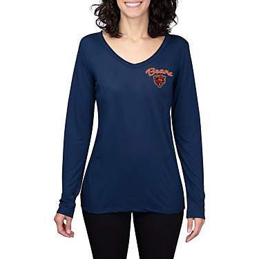 College Concept Women’s Chicago Bears Side Marathon V-neck Long Sleeve T-shirt                                                