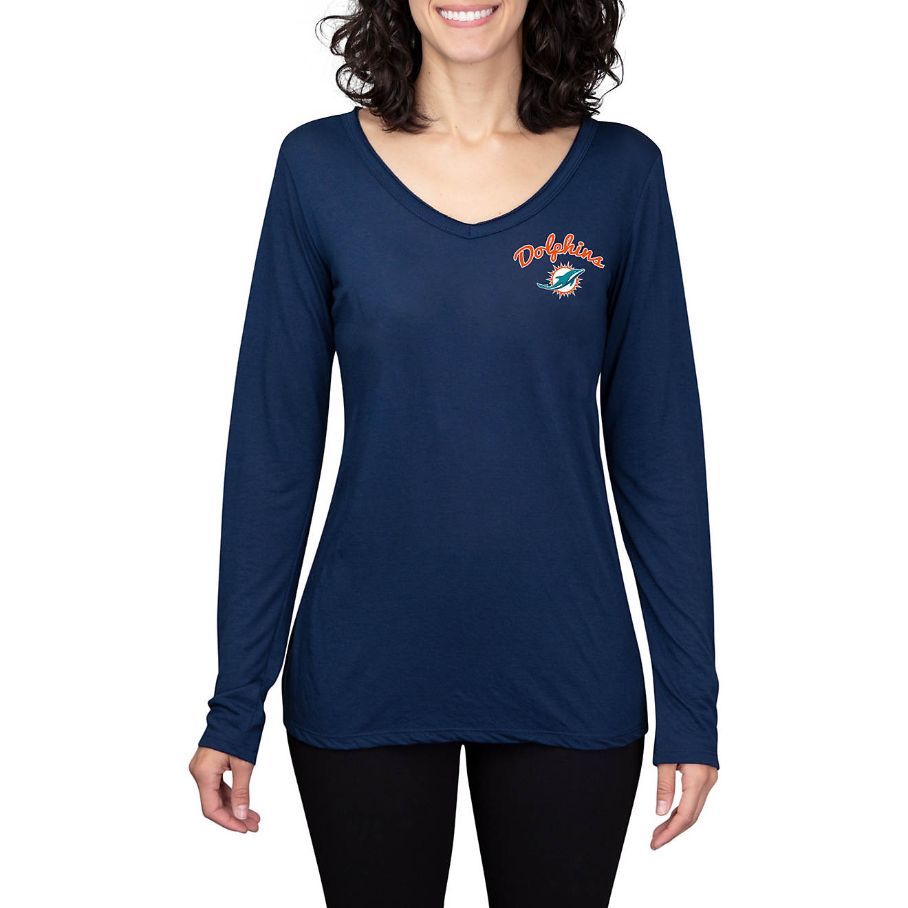 College Concept Women's Miami Dolphins Side Marathon Long Sleeve Top                                                             - view number 1