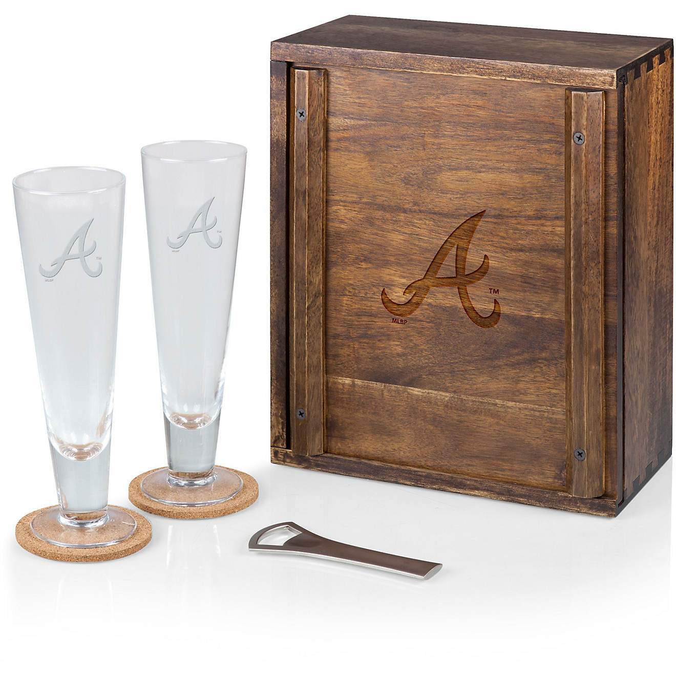 Picnic Time Atlanta Braves Pilsner Glass Gift Set                                                                                - view number 1