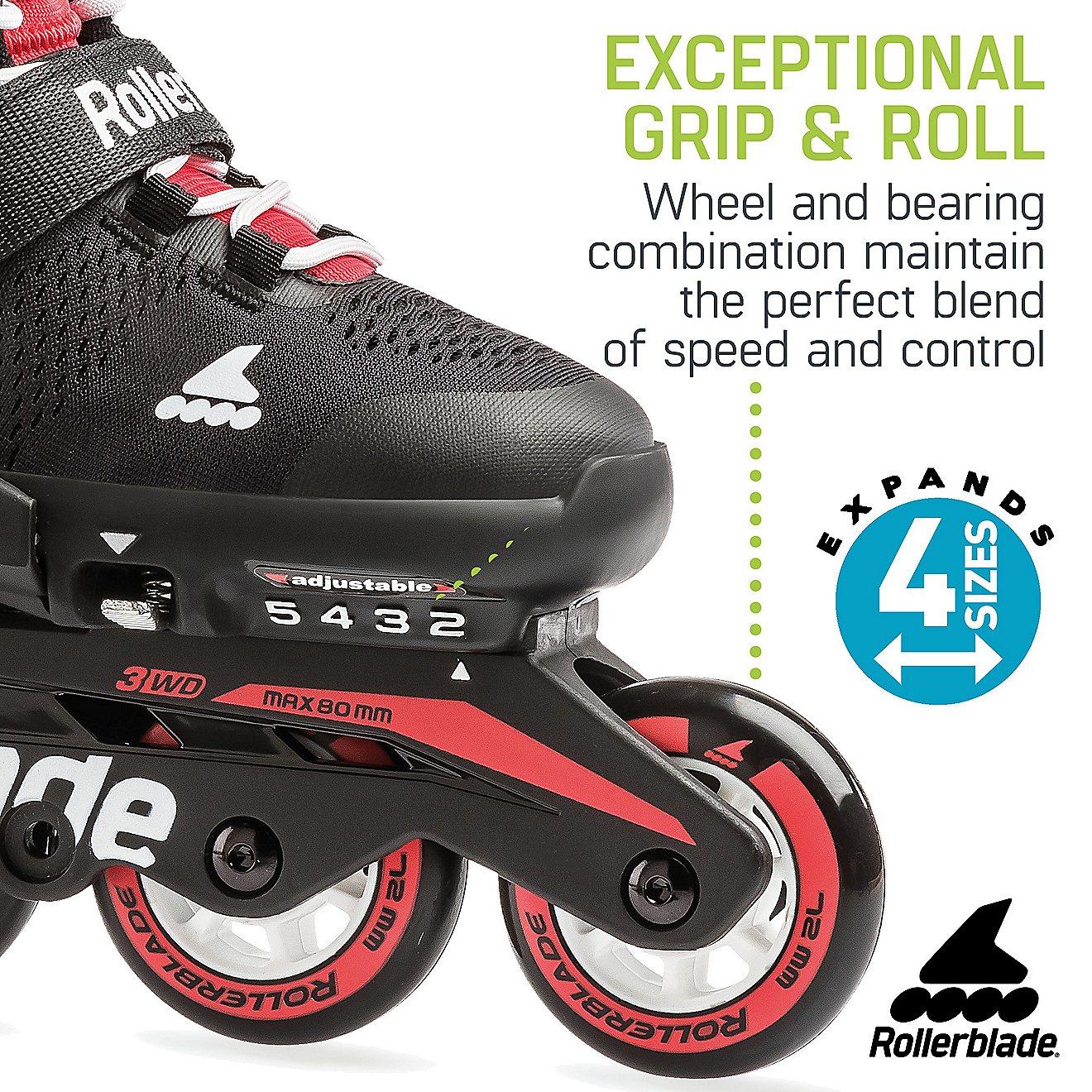 Rollerblade Boys' Microblade Adjustable Fitness In-Line Skates                                                                   - view number 7