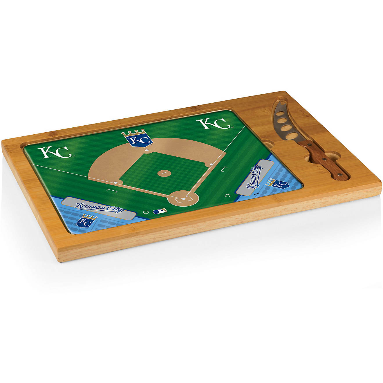 Picnic Time Kansas City Royals Icon Glass Top Cutting Board and Knife Set                                                        - view number 1