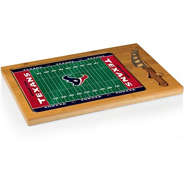 Picnic Time Houston Texans Icon Glass Top Cutting Board and Knife Set