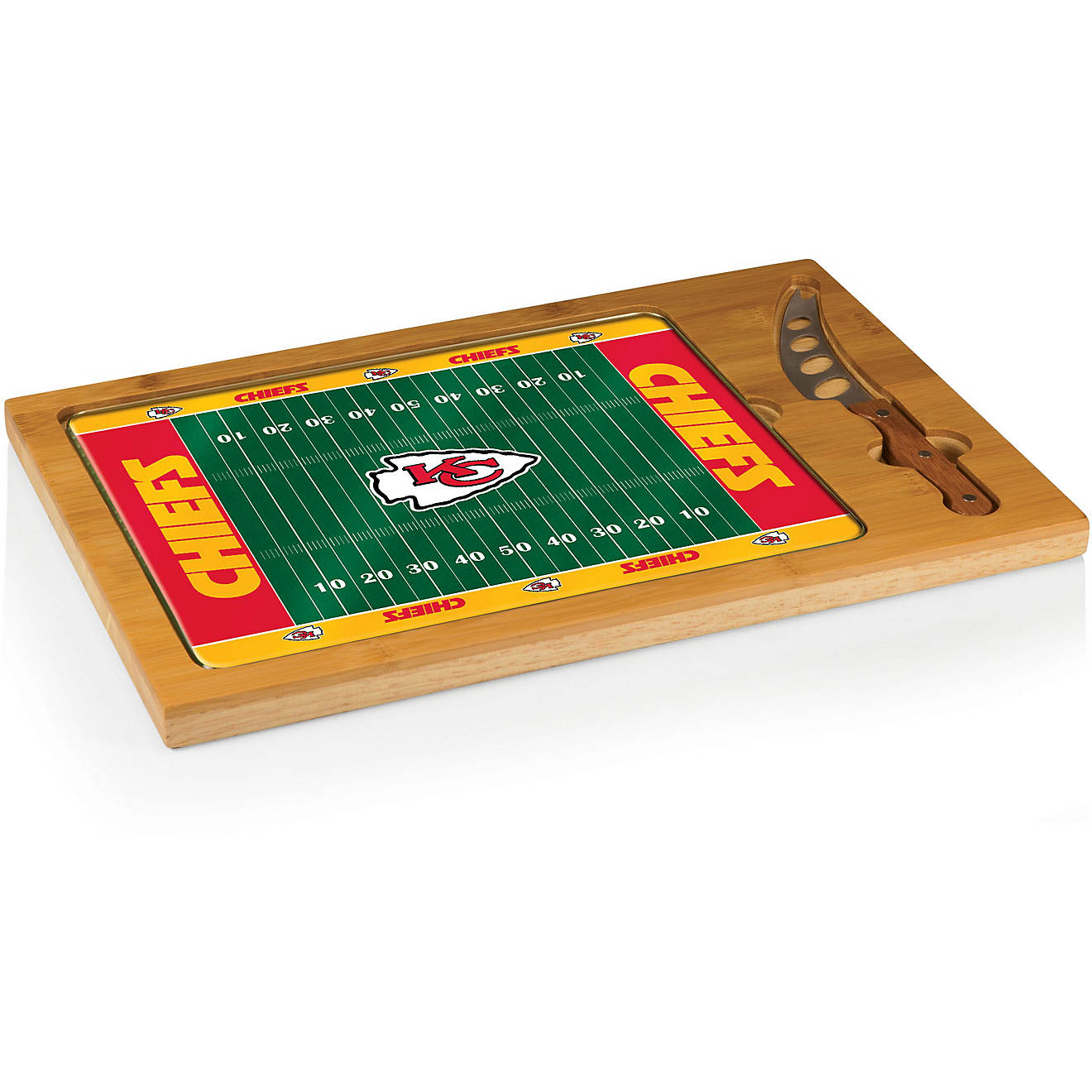 Picnic Time Kansas City Chiefs Icon Glass Top Cutting Board and Knife Set                                                        - view number 1