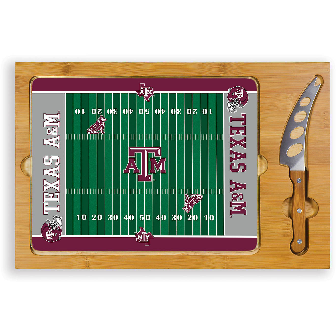 Picnic Time Texas A&M University Icon Glass Top Cutting Board and Knife Set                                                      - view number 1