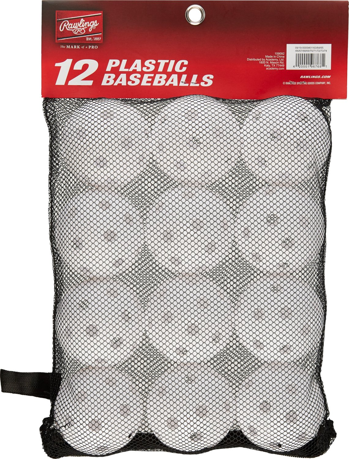 Rawlings 9 in Plastic Baseballs 12Pack Academy