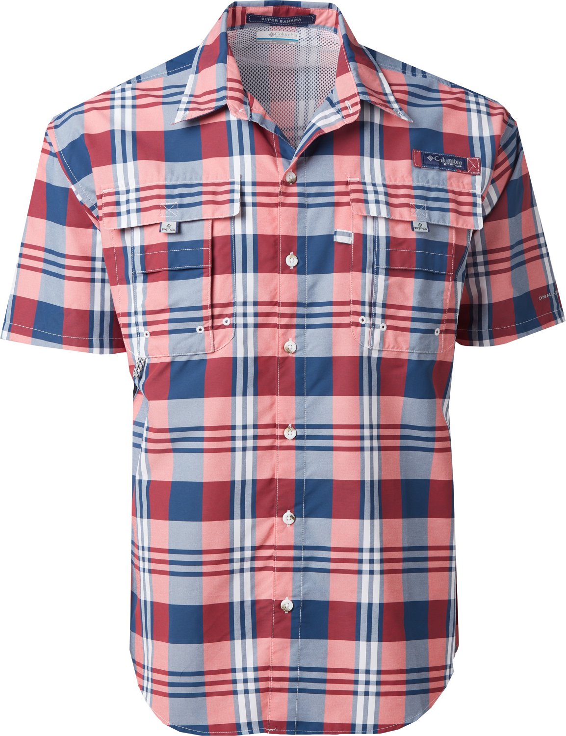 columbia red white and blue fish shirt