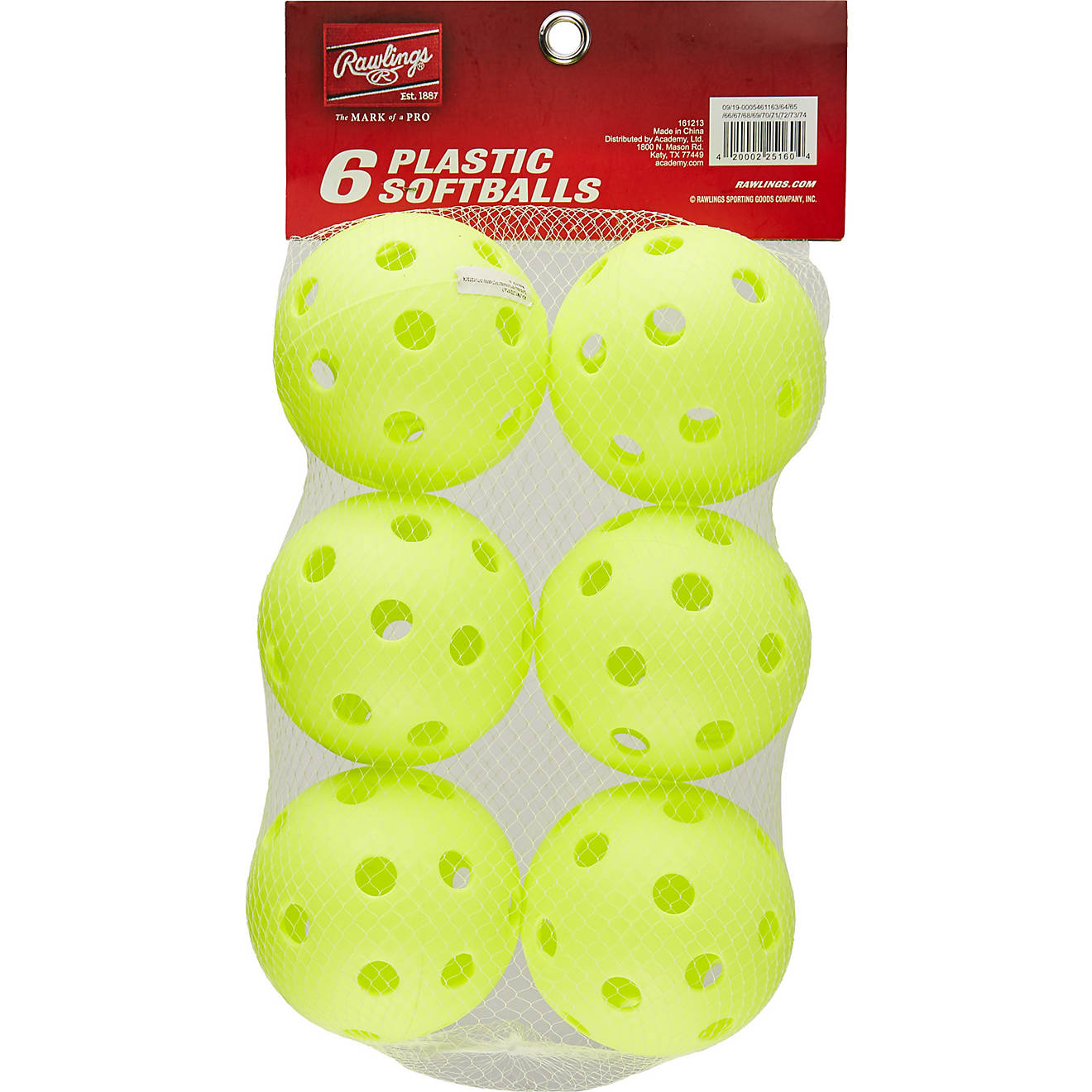 Rawlings 11 in Plastic Softballs 6-Pack                                                                                          - view number 1