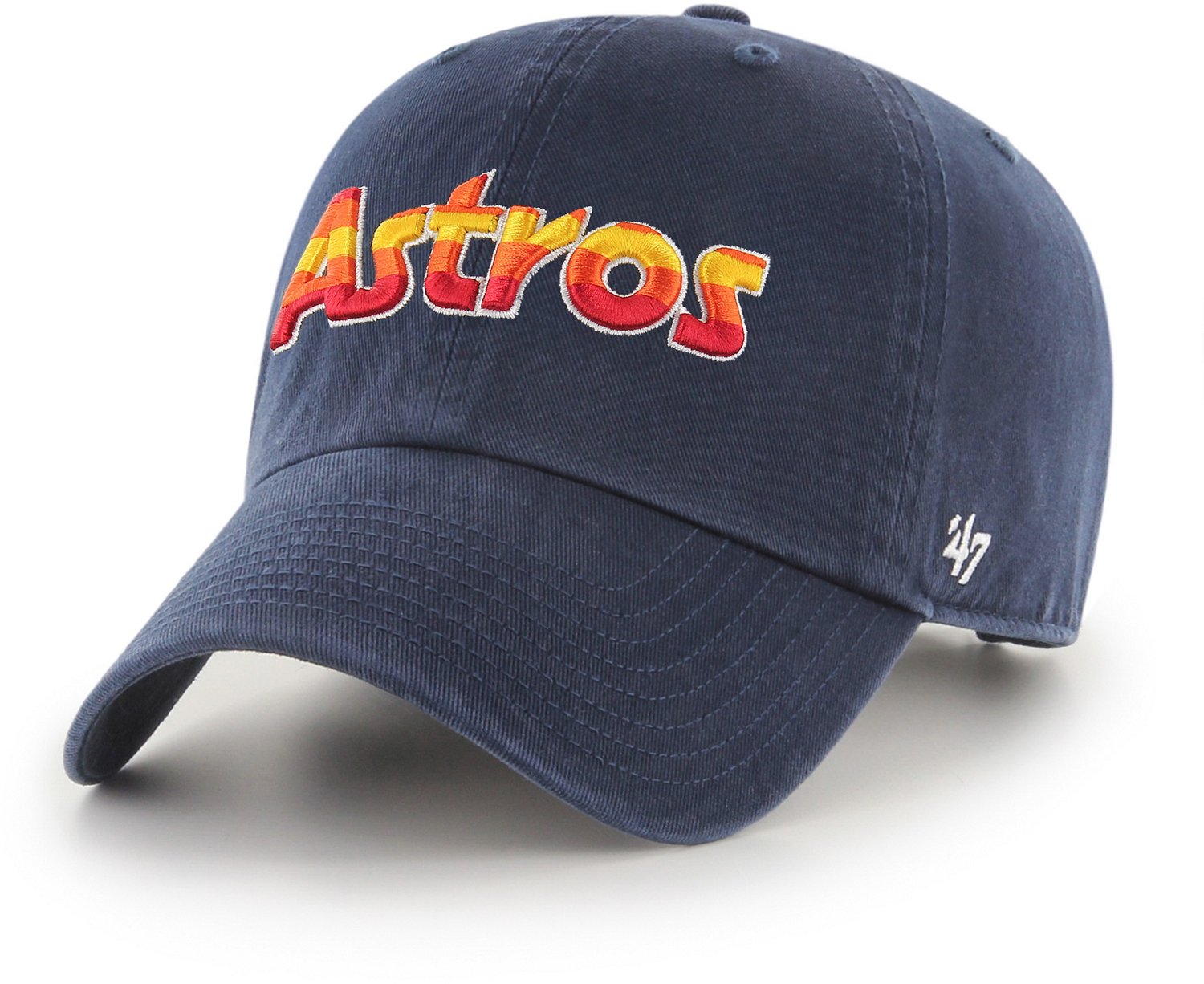 '47 Houston Astros Rainbow Script Clean Up Cap Academy