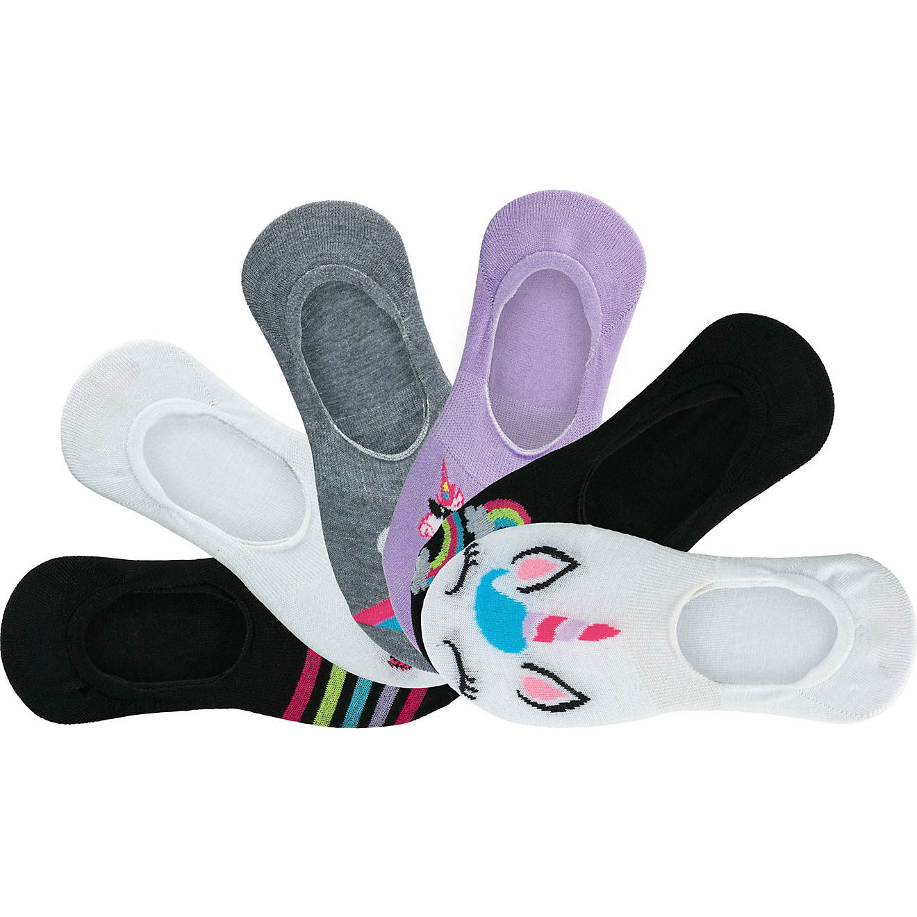 BCG Youth Unicorn Footie Socks 6 Pack                                                                                            - view number 1