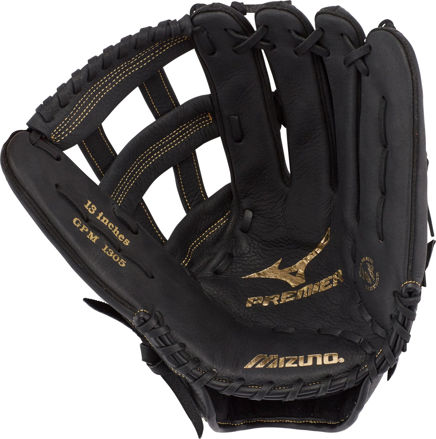 Mizuno Premier Series Slowpitch Softball Glove 13" Unisex Size 13 In Color Right Hand: Black-Gold (R974)